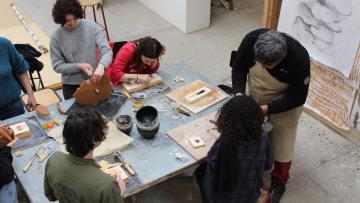 Photo du workshop plâtre/moulage